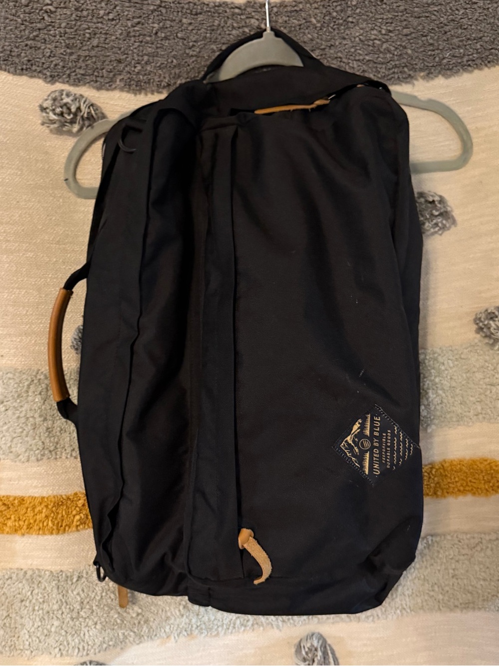 United by Blue - Black Travel Duffel Backpack with Tan Accents